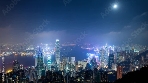 Wallpaper Mural Time lapse of Hong Kong cityscape at night Torontodigital.ca
