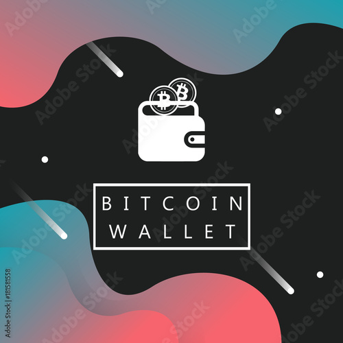 Bitcoin wallet icon on abstract space design