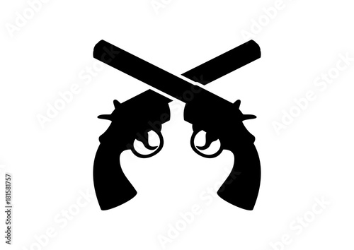 Black Weapon Gun Cross Illusstration Logo Silhouette