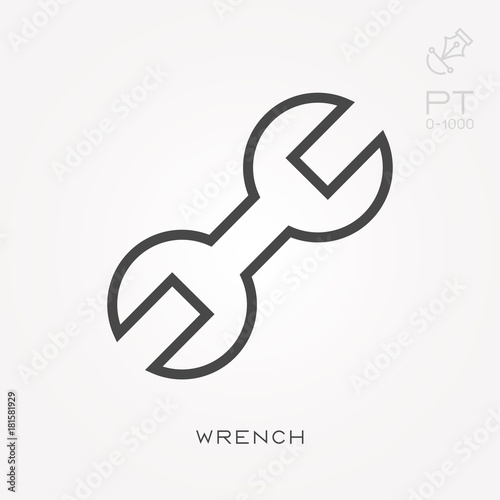 Line icon wrench