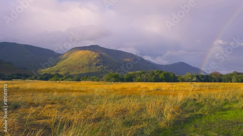 Rainbow after the Rain in a Valley of the Scottish Highlands