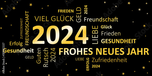 Glückwunschkarte Silvester 2024 - Guten Rutsch und ein frohes neues Jahr 