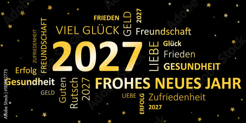 Glückwunschkarte Silvester 2027 - Guten Rutsch und ein frohes neues Jahr 
