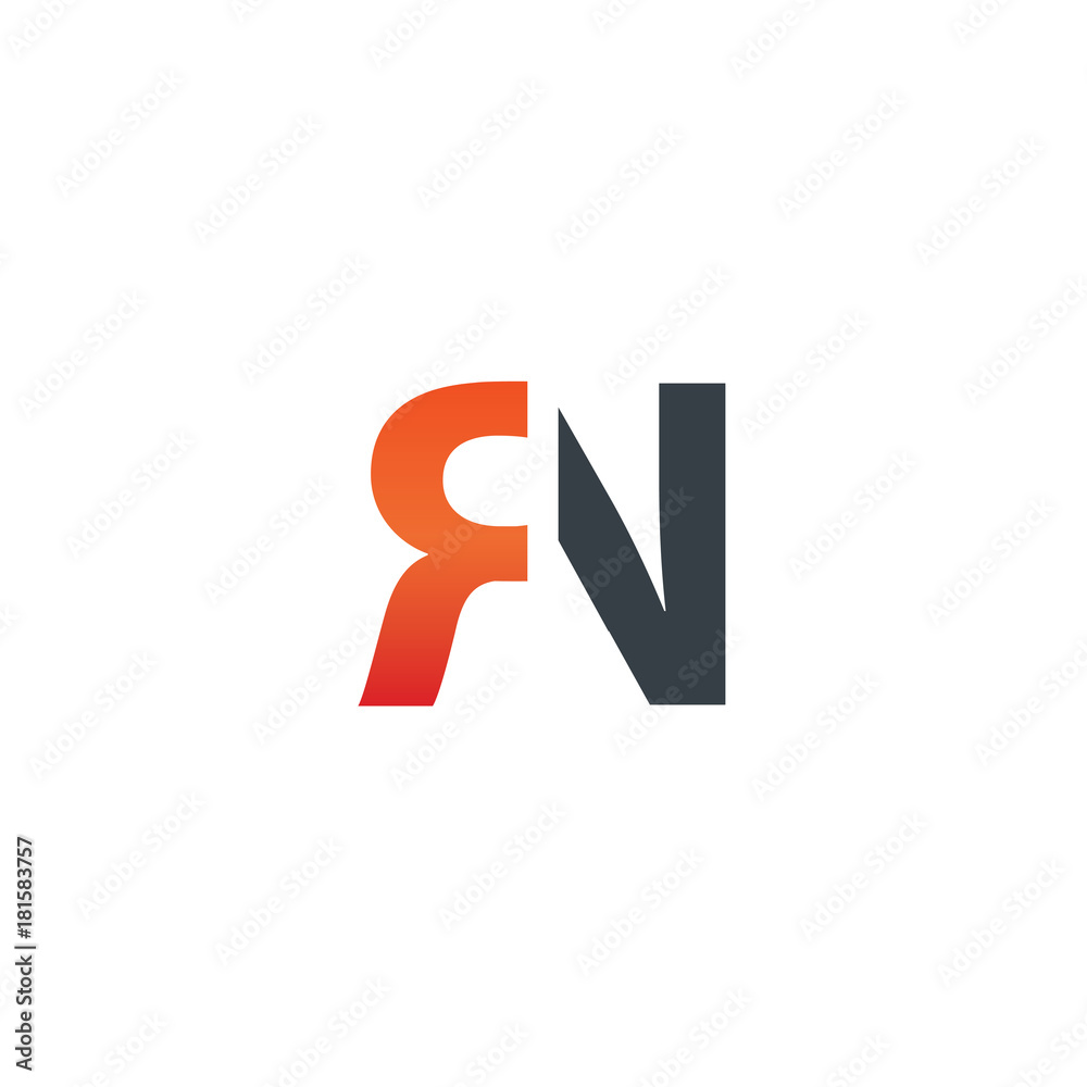 Initial Letter RN Design Logo Stock Vector | Adobe Stock