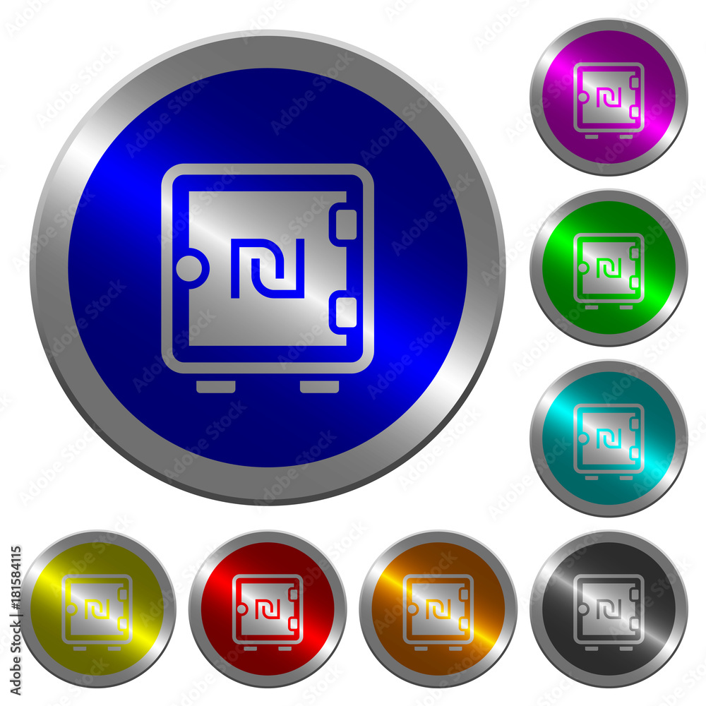 New Shekel strong box luminous coin-like round color buttons New Shekel strong box luminous coin-like round color buttons