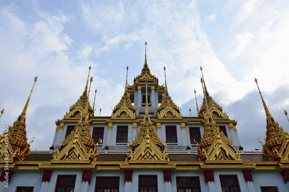only metallic castle in the world at Ratcha Nadda temple Thailand