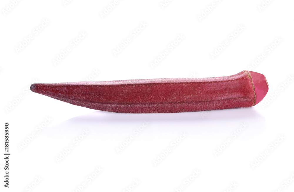 Naklejka premium Red okra on white background
