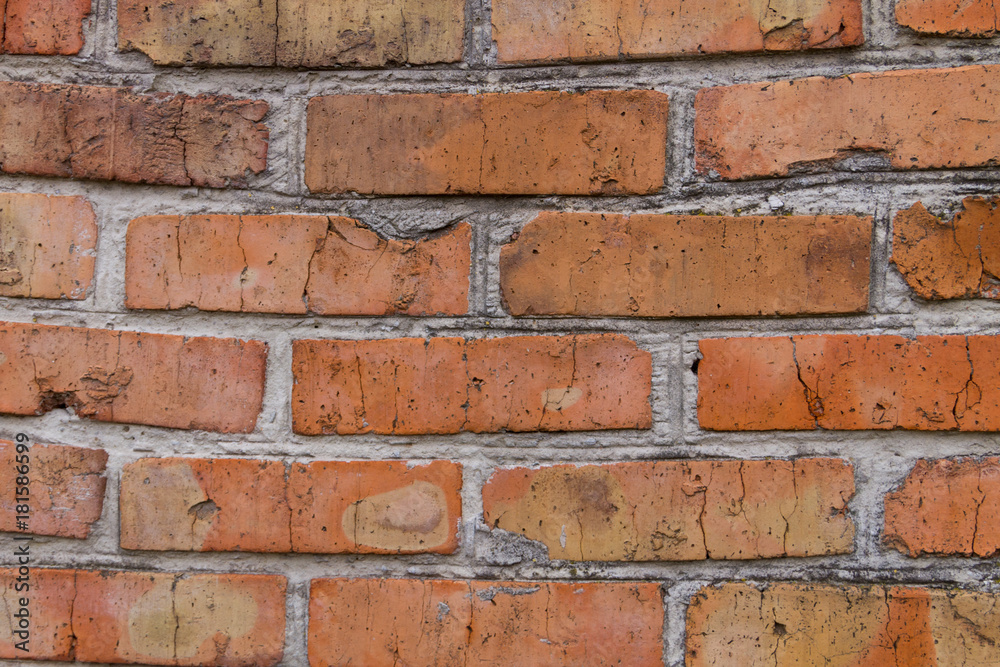 Background of the old red brick wall