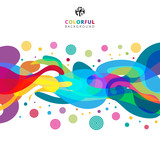 Abstract colorful color splash on white background with copy space.