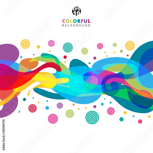 Abstract colorful color splash on white background with copy space.