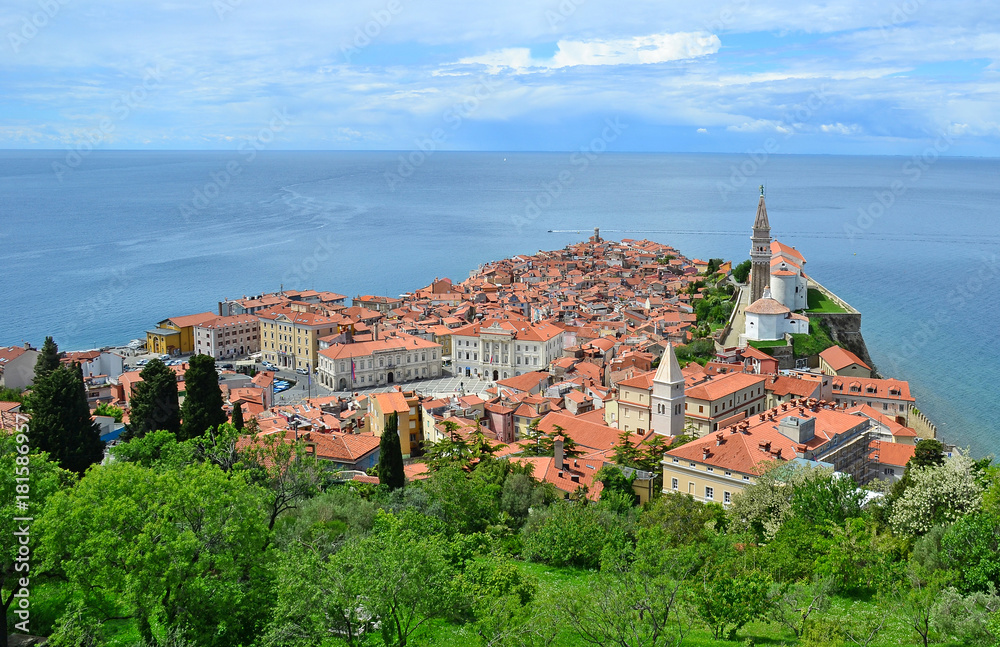 View of Piran town in Slovenia