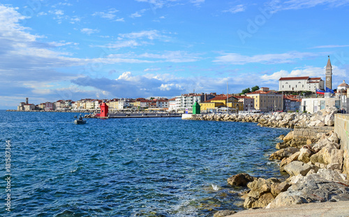 Coastline of Piran city, Slovenia