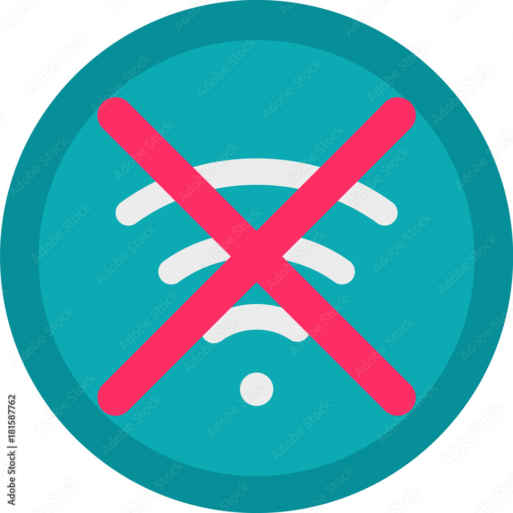 Obraz premium Vector Icon of a no connection in flat style with outline. Pixel perfect. Player and multimedia icon.