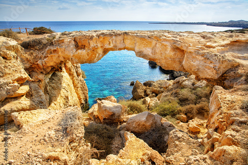 Konstfotografi Stone bridge in the park of Cavo Greco
