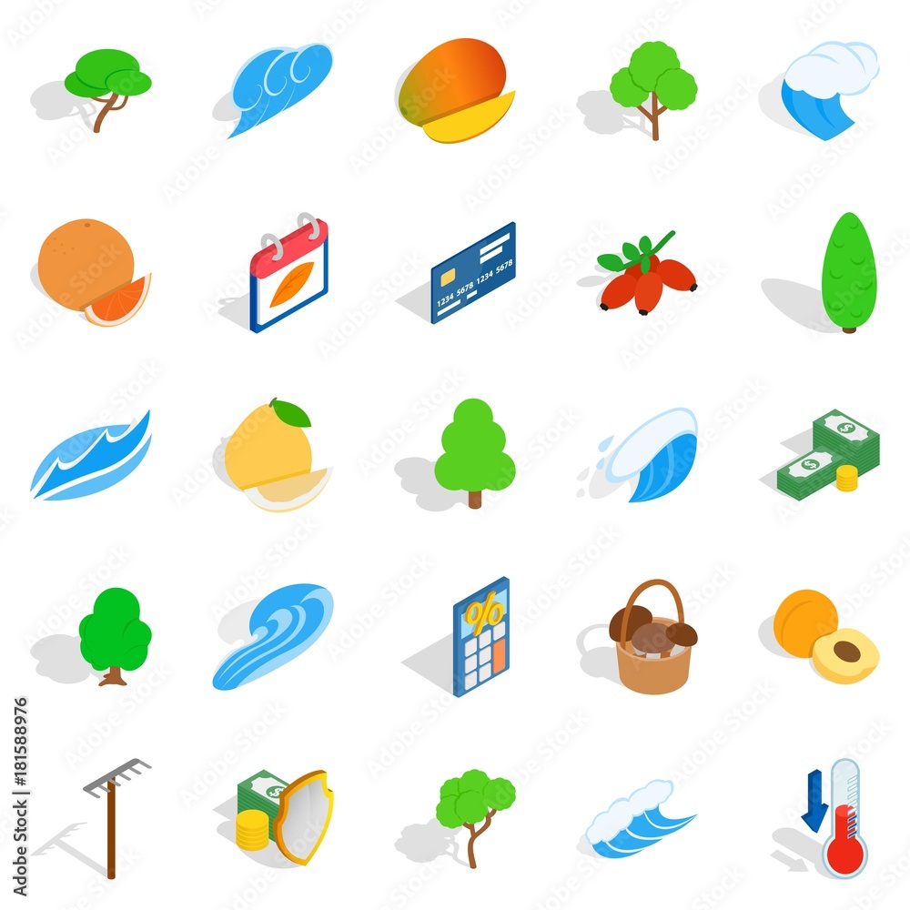 Viable icons set, isometric style Viable icons set, isometric style