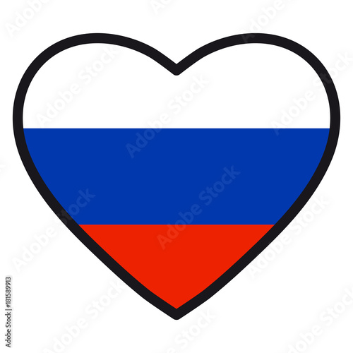Flag of Russia in the shape of Heart with contrasting contour, symbol of love for his country, patriotism, icon for Independence Day. Free Download Flag of Russia in the shape of Heart with contrasting contour, symbol of love for his country, patriotism, icon for Independence Day. - GFXLoad