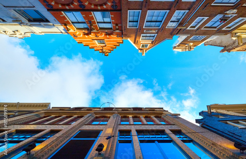 Terraced houses and sky