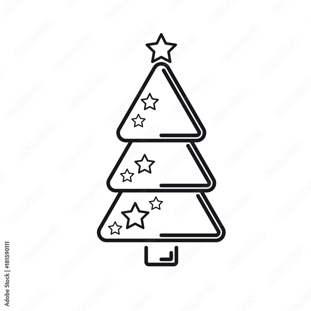 Christmas tree, line icon on a white background.