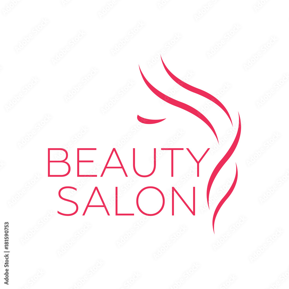 Beautiful woman logo template for hair salon, beauty salon, cosmetic