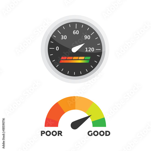 Guage icon. Credit score indicators and gauges vector set. Score vector icon
