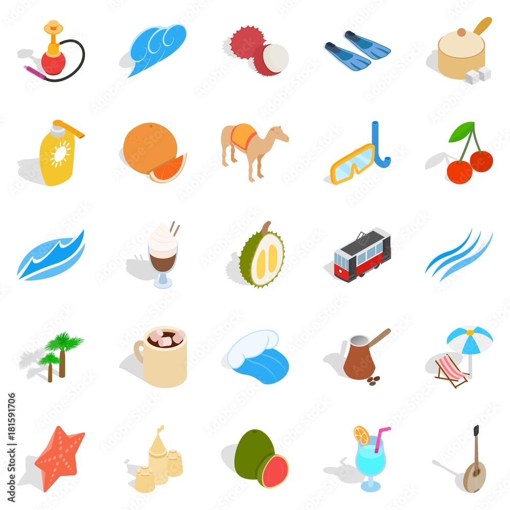 Ankara icons set, isometric style Ankara icons set, isometric style