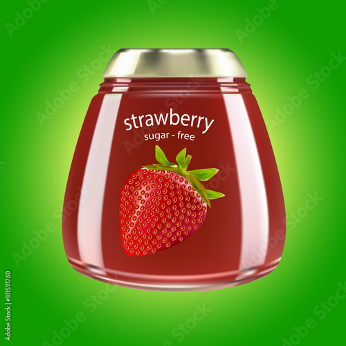 Jar of strawberry jam 