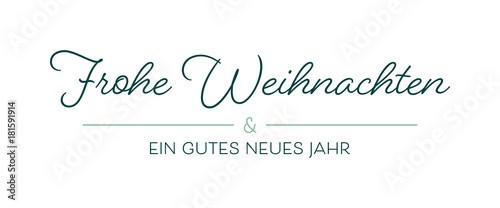 "Frohe Weihnachten" - Schriftzug in Petrolgrün