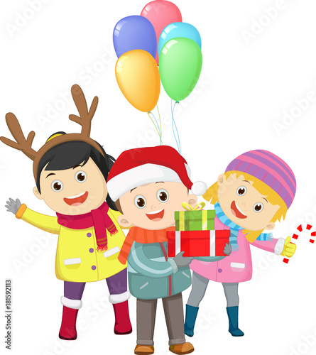 surprise christmas party of children