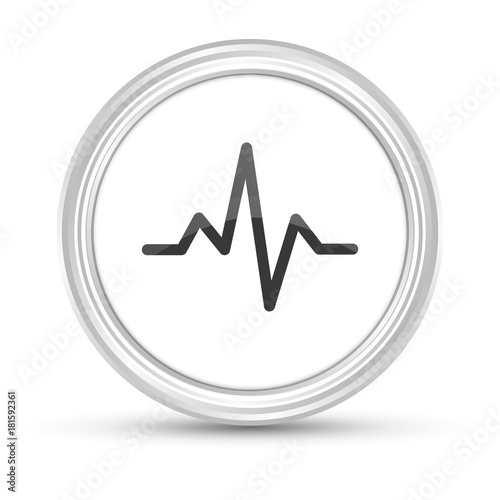 Weißer Button - Herzschlag