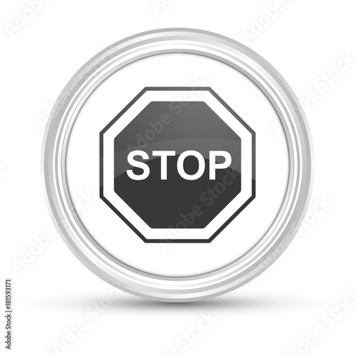 Weißer Button - Stoppschild