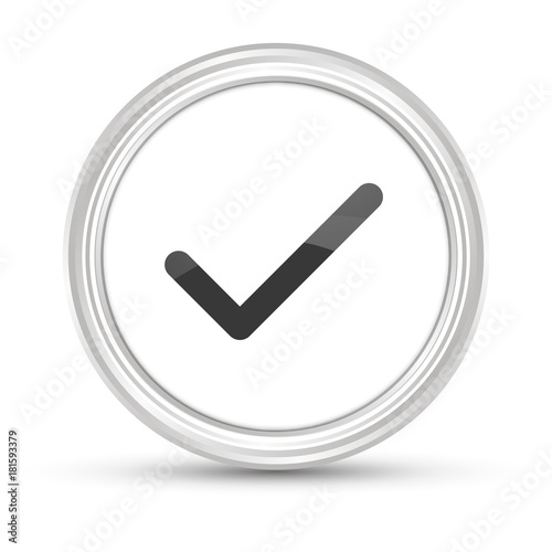 Weißer Button - Haken - Richtig