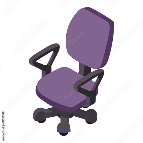 Office chair icon, isometric style