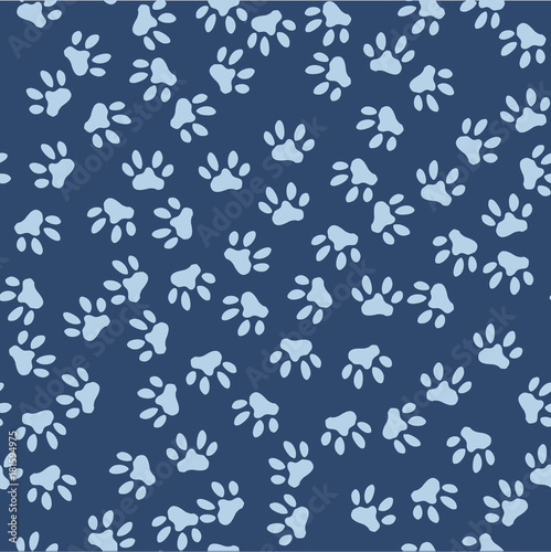Seamless pattern of cat footprint. Vector illustration. Cute background for print on fabric  paper  scrapbooking