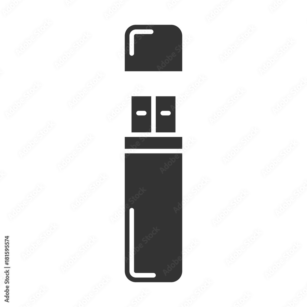 USB flash drive glyph icon USB flash drive glyph icon
