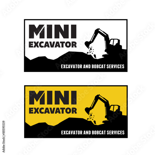 Excavator and backhoe logo vector illustration