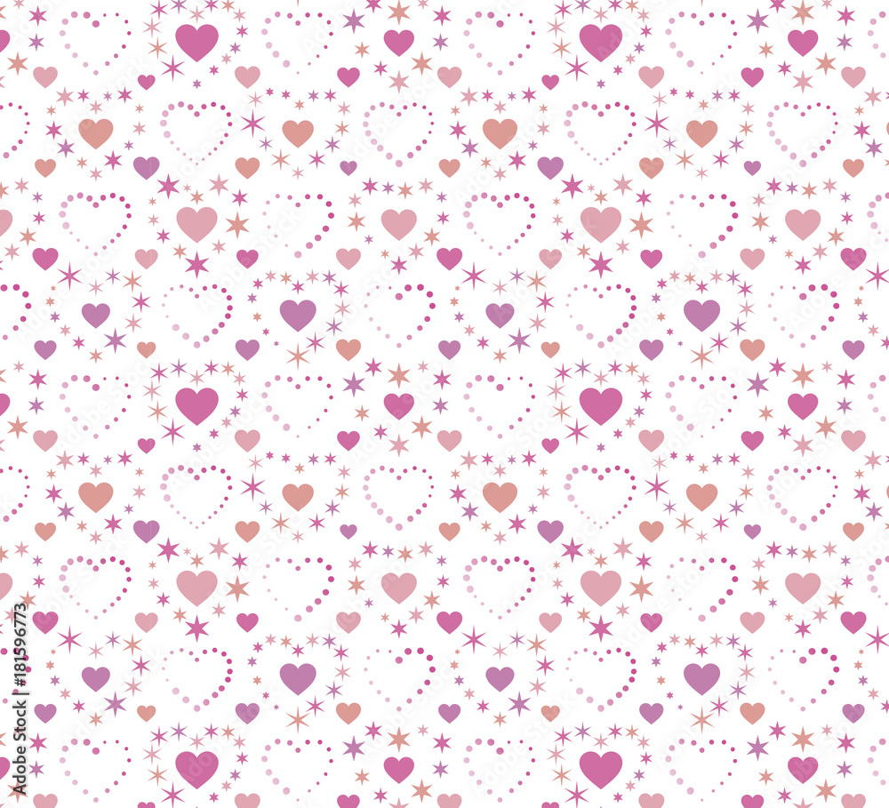 Pattern swatch, wrapping paper, pink hearts design B(CS)