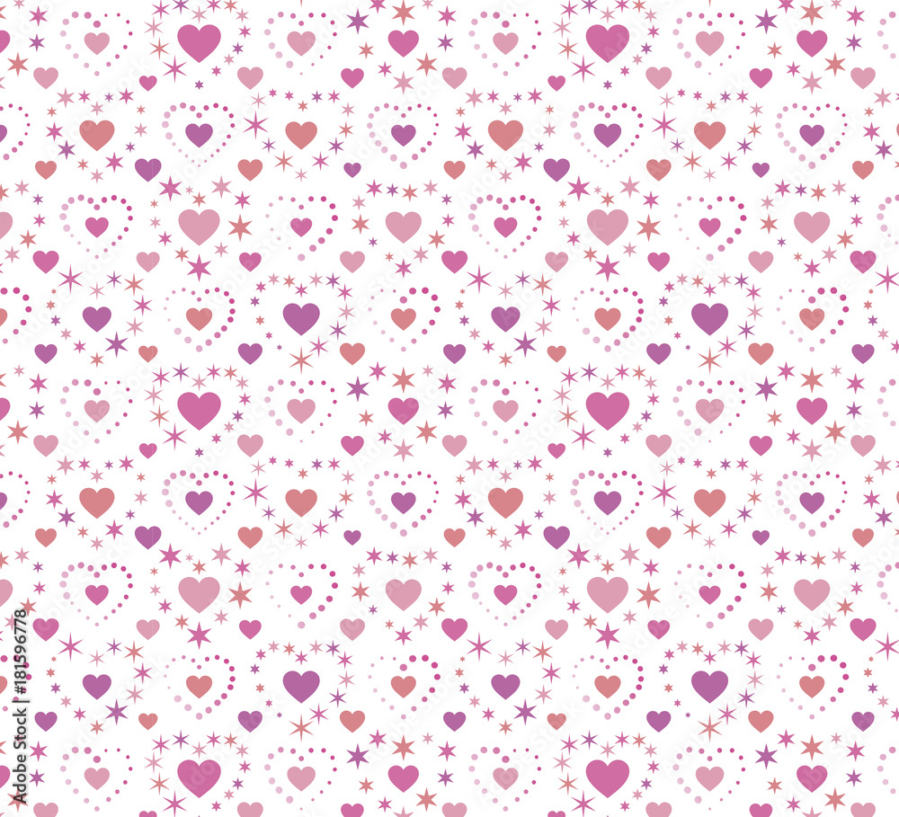 Pattern swatch, wrapping paper, pink hearts design A(CS)