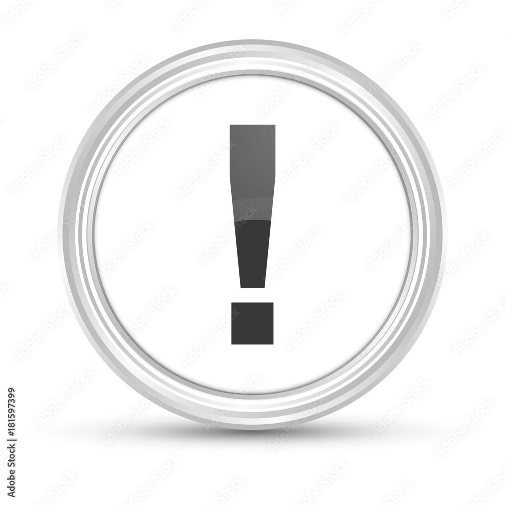 Weißer Button - Ausruf - Achtung Weißer Button - Ausruf - Achtung