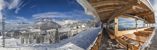 View from mountain hut in skiresort Werfenweng to Tennen mountains photo