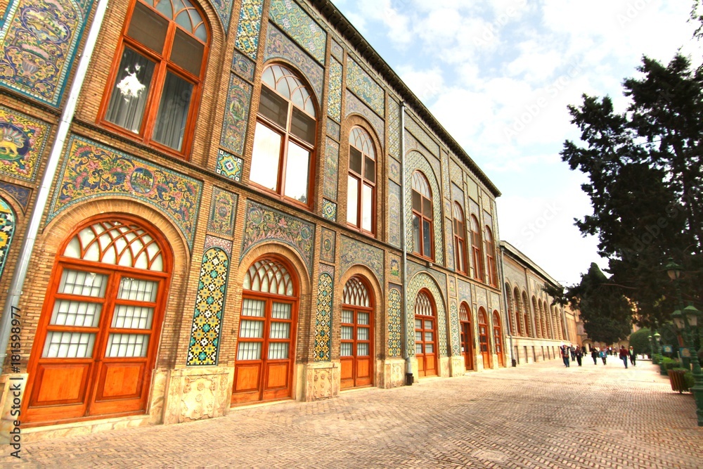   The Golestan Palace  in tehran , Iran is the royal Qajar complex at capital city