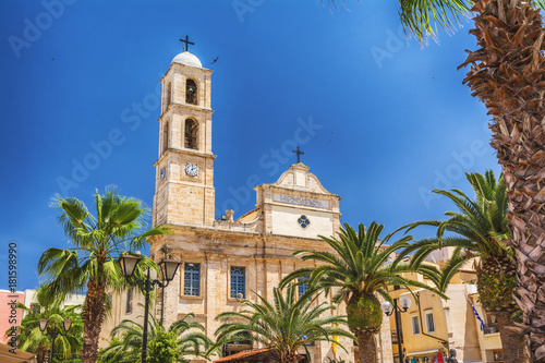 Greek architecture in Chania old city, Crete island