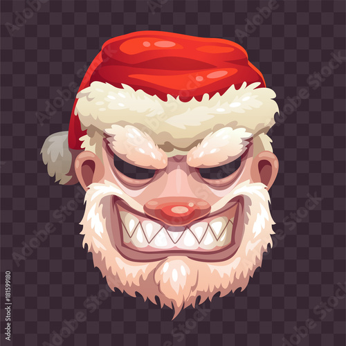Bad Santa mask on transparent background.