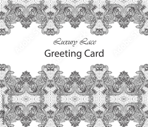 Luxury lace card. Handmade delicate ornament decors