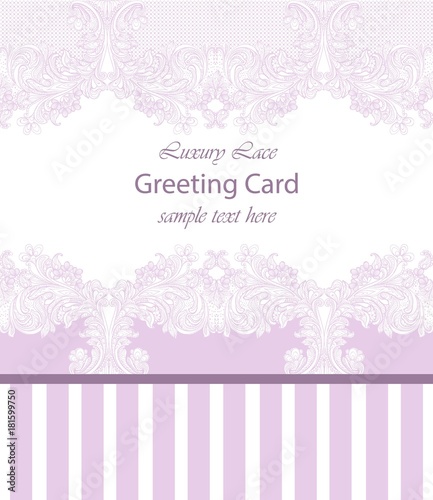 Luxury lace card. Handmade delicate ornament decors
