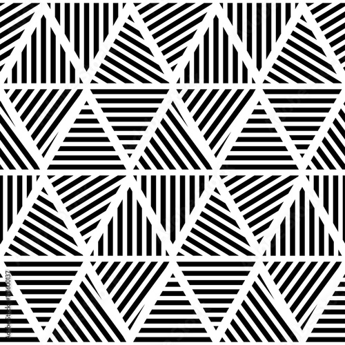 Seamless black and white geometric pattern. The texture of the stripes. Textile rapport.