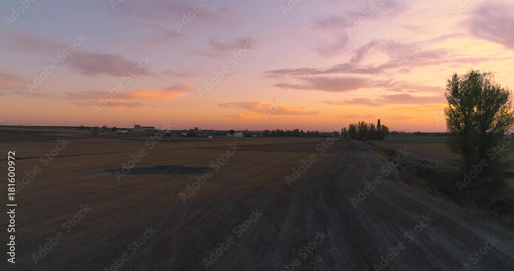 Aerial view of a dry ground at sunset Aerial view of a dry ground at sunset