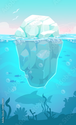 Big iceberg in the ocean.