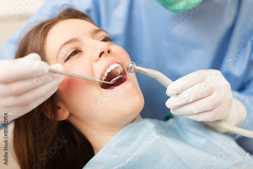 Dentist at work on a patient