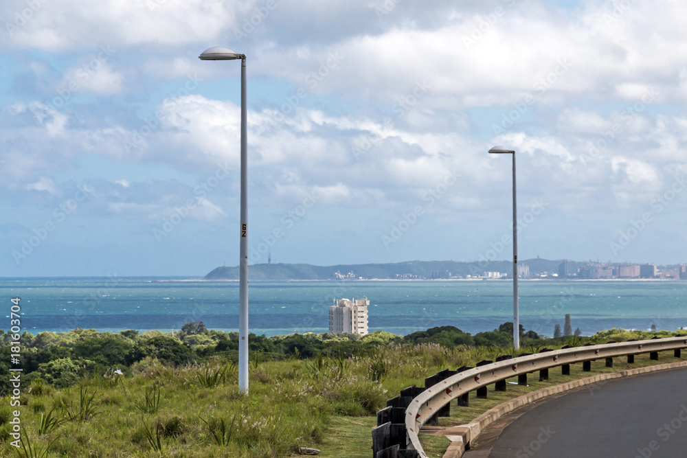 Coastal Landscape View of Distant Durban City Skyline