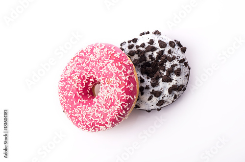 Donut with sprinkles isolated on white